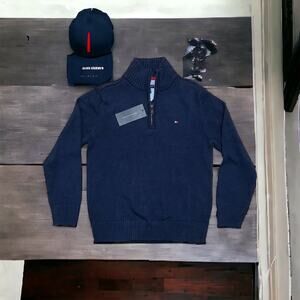 Tommy Hilfiger Boy's Quarter Zip Pullover Sweater NWT